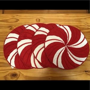 Peppermint candy placemats, NWOT.